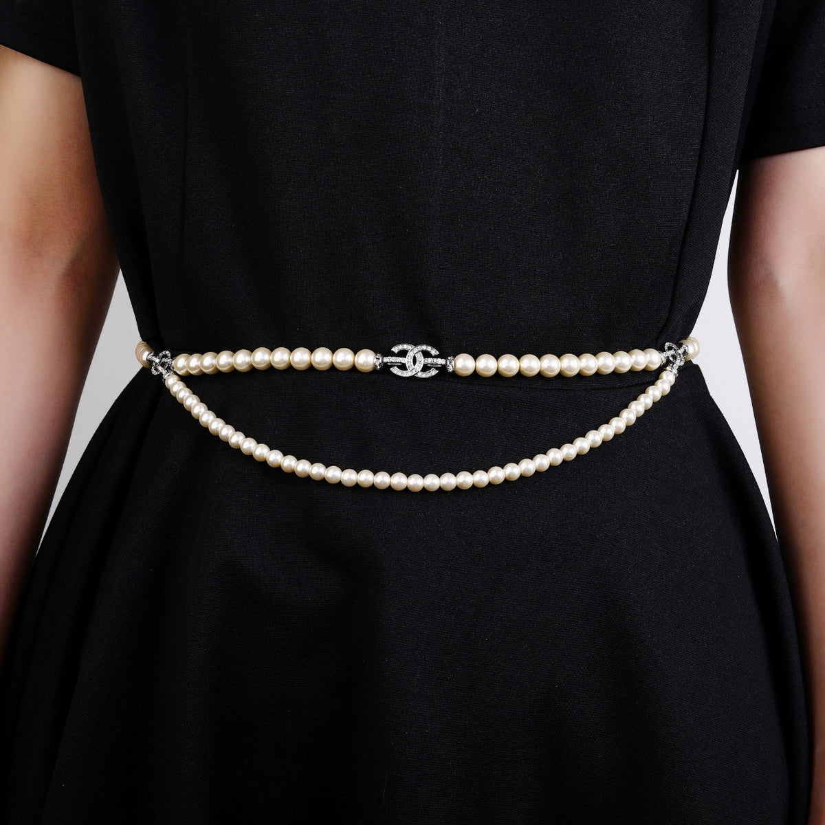 CHANEL 25S CHAIN BELT WITH PEARL STYLE 1 608643